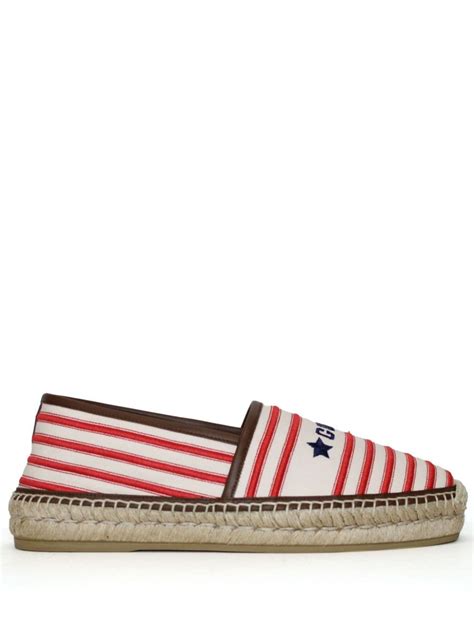 gucci a exis striped white espadrille|Gucci espadrilles farfetch.